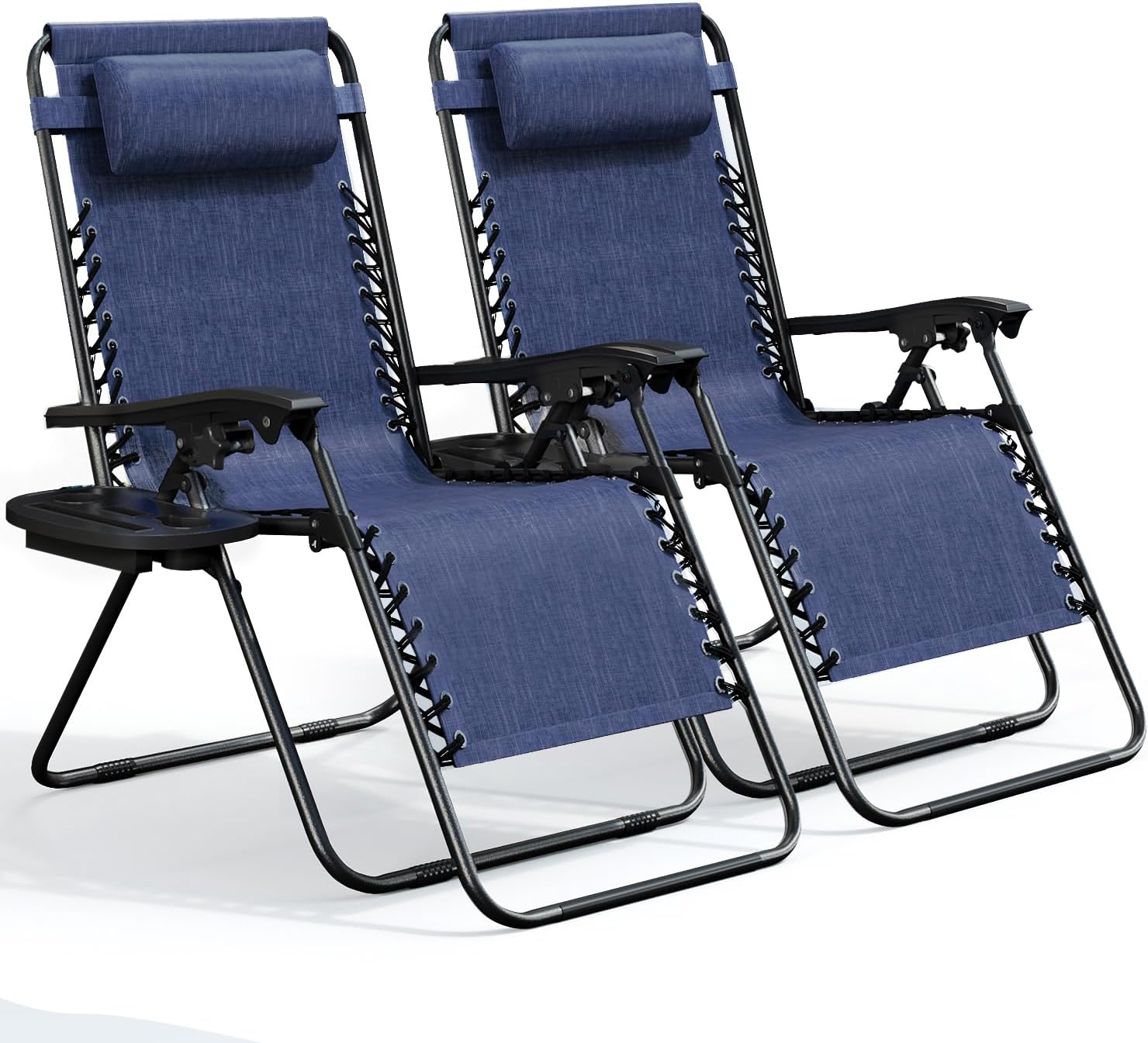 Zero Gravity Chairs Set of 2 with Cup Holders and Pillows