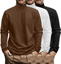 Ficerd Big and Tall Men's Turtleneck Shirts Set for All-Day Comfort