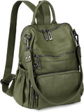 Uromee Backpack Purse for Women Vegan Leather Convertible Green