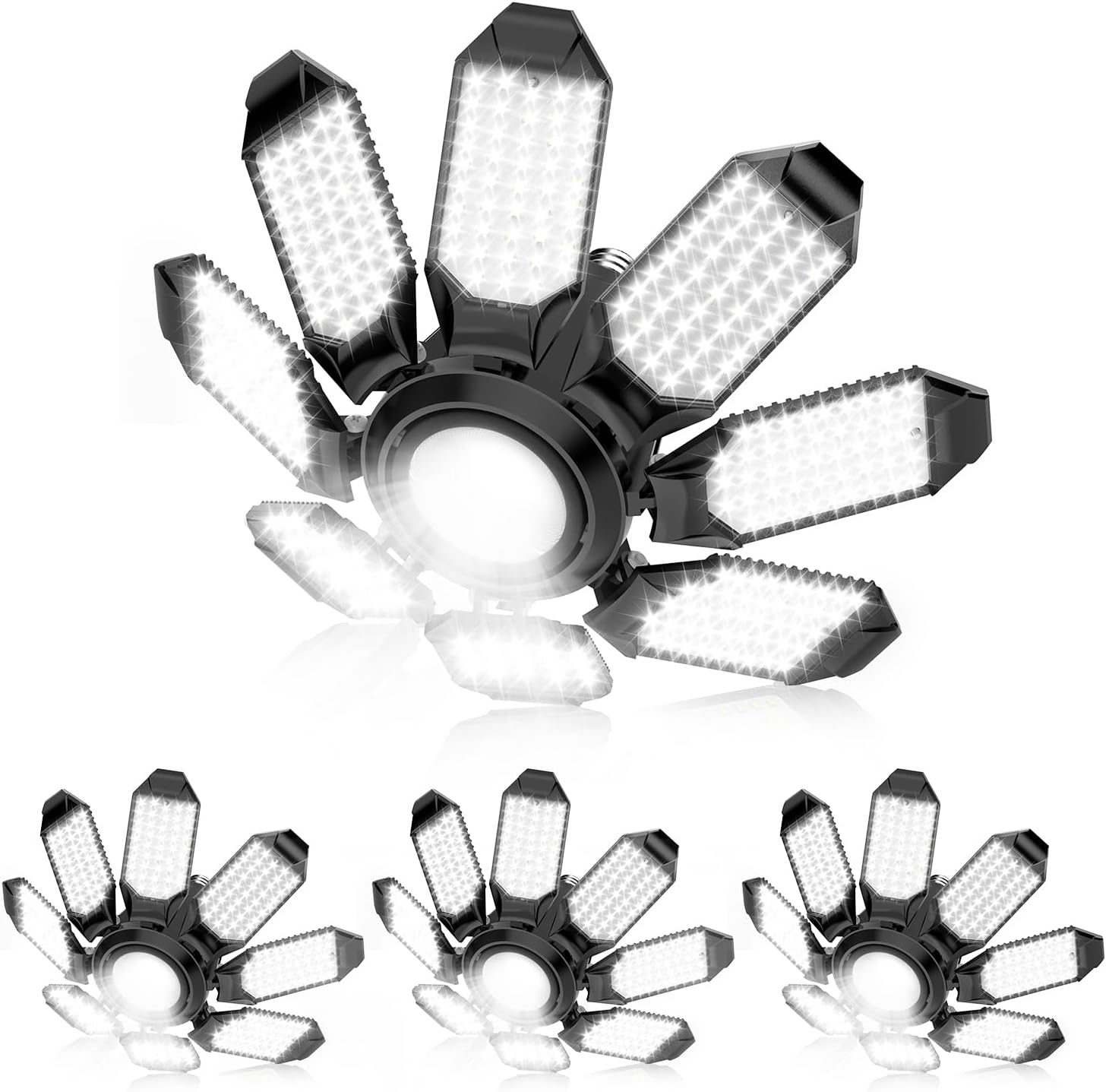 Super Bright 250W LED Garage Lights with 8 Deformable Panels