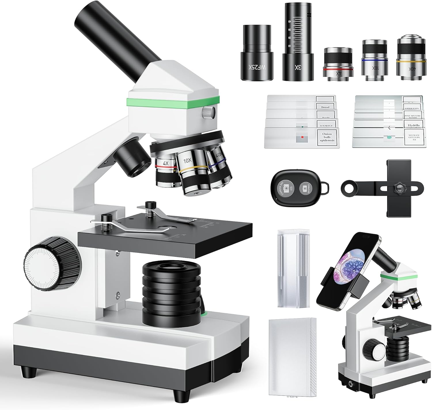 Professional Microscope for Adults and Kids - 100X-3000X Power