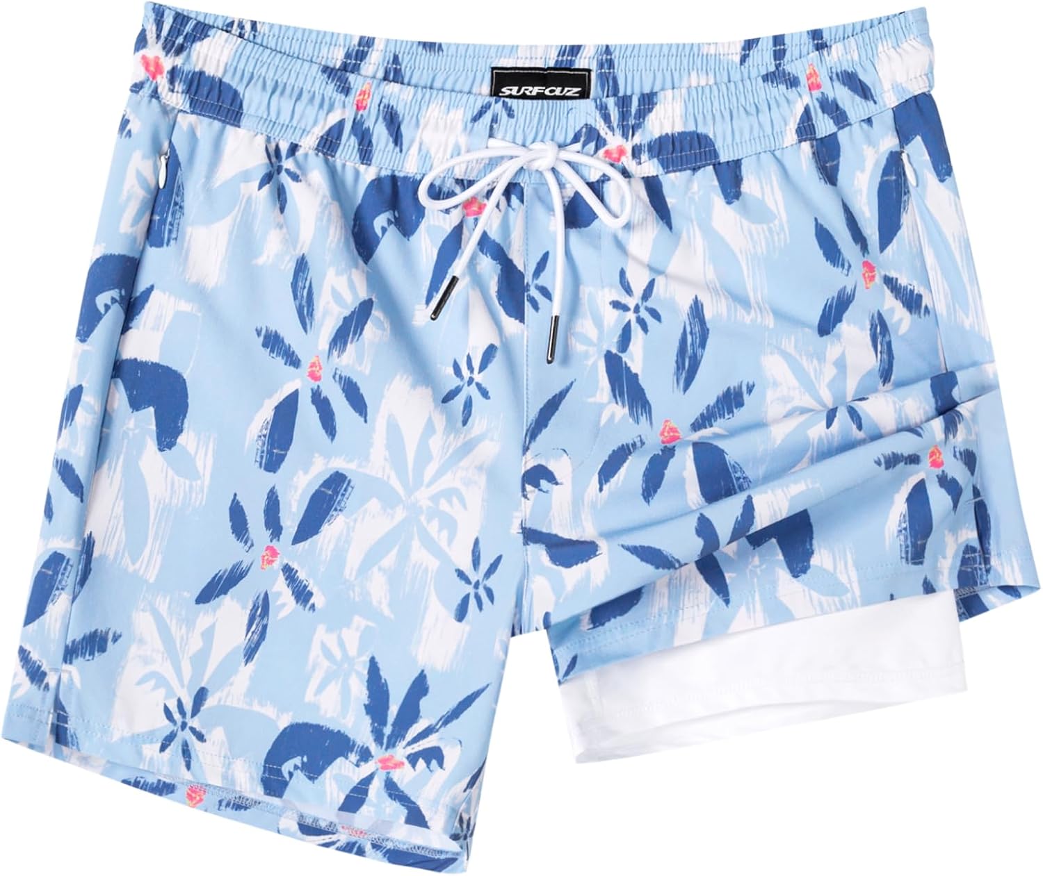 Quick Dry 5 Inch Swim Trunks with Compression Liner for Men