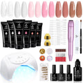 Poly Nail Extension Gel Kit with Electric Nail Drill - All-in-One Home