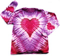 Lovely Tie Dye Heart Graphic Tee - Purple - Size L