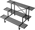 Sturdy 3 Tier Metal Plant Stand with Wheels for Indoor Outdoor Use