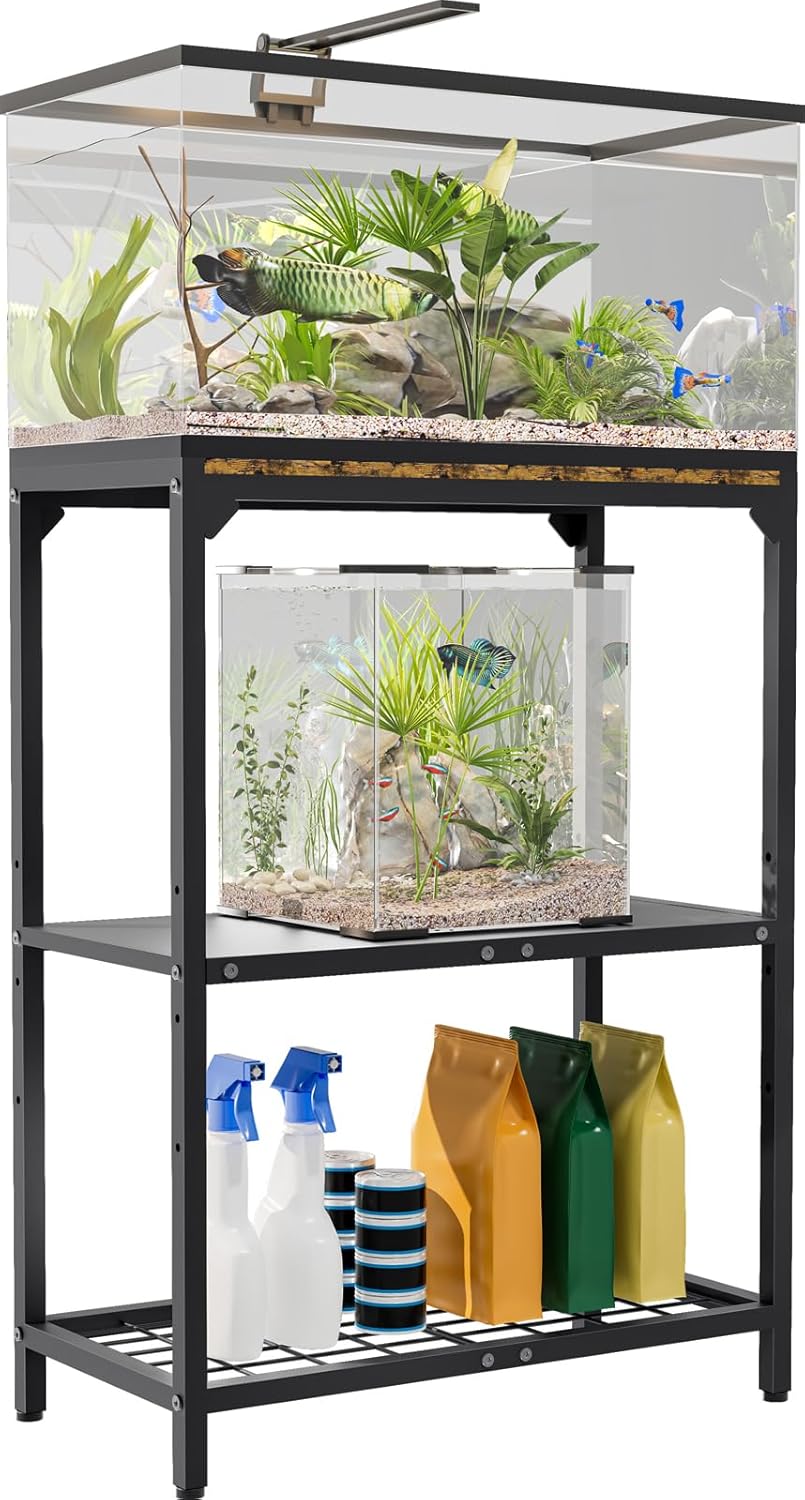 20 Gallon Aquarium Stand with Adjustable 3-Tier Storage Shelf