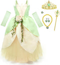 Princess Costume for Girls Fancy Fairy Halloween Party Dress Up Green