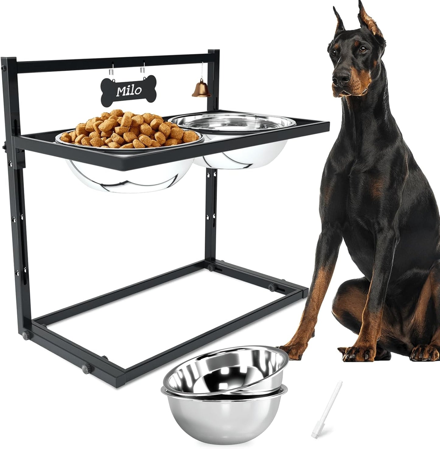 Elevated Dog Feeder for Large Breeds with Adjustable Height