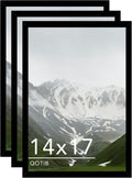 14x17 Picture Frame Black 3 Pack - Wall Hanging Frames for Photos