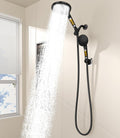 Dual Filtered Shower Heads Combo Black - High Pressure Rain + Handheld