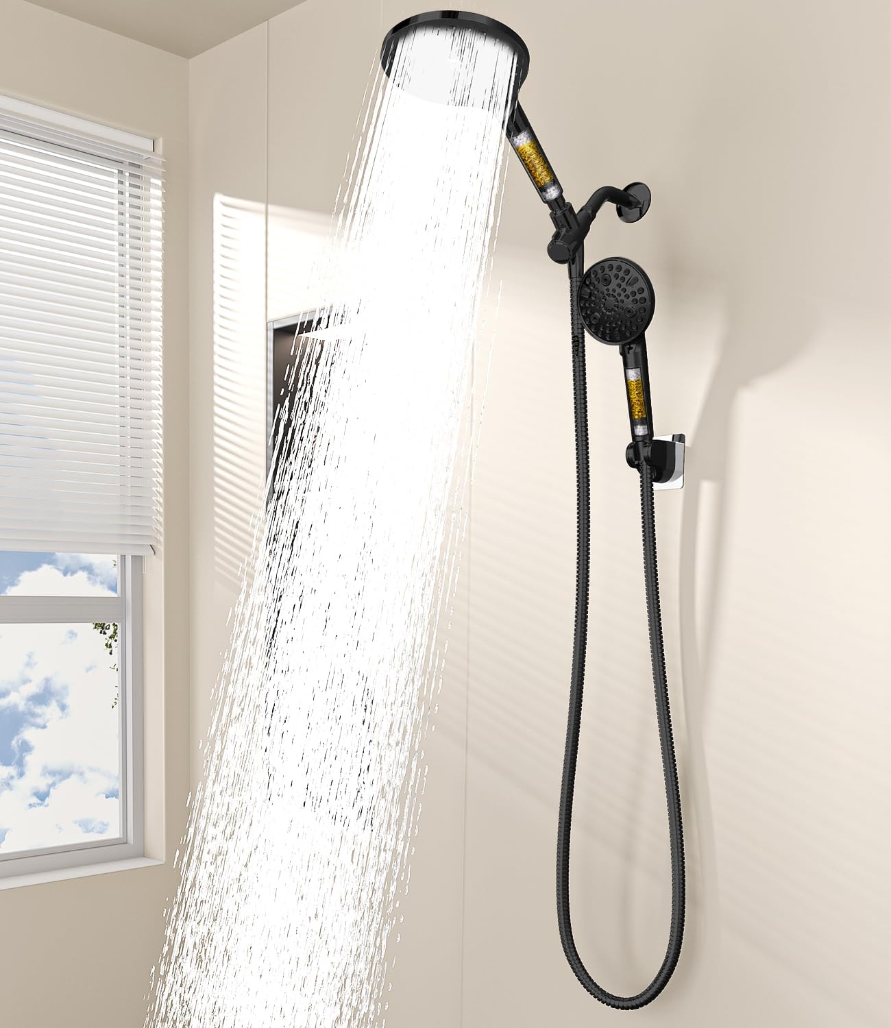 Dual Filtered Shower Heads Combo for Healthier Skin and Hair