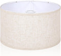 Beige Drum Lamp Shade 13in x 13in x 9in - Replacement Linen Shade