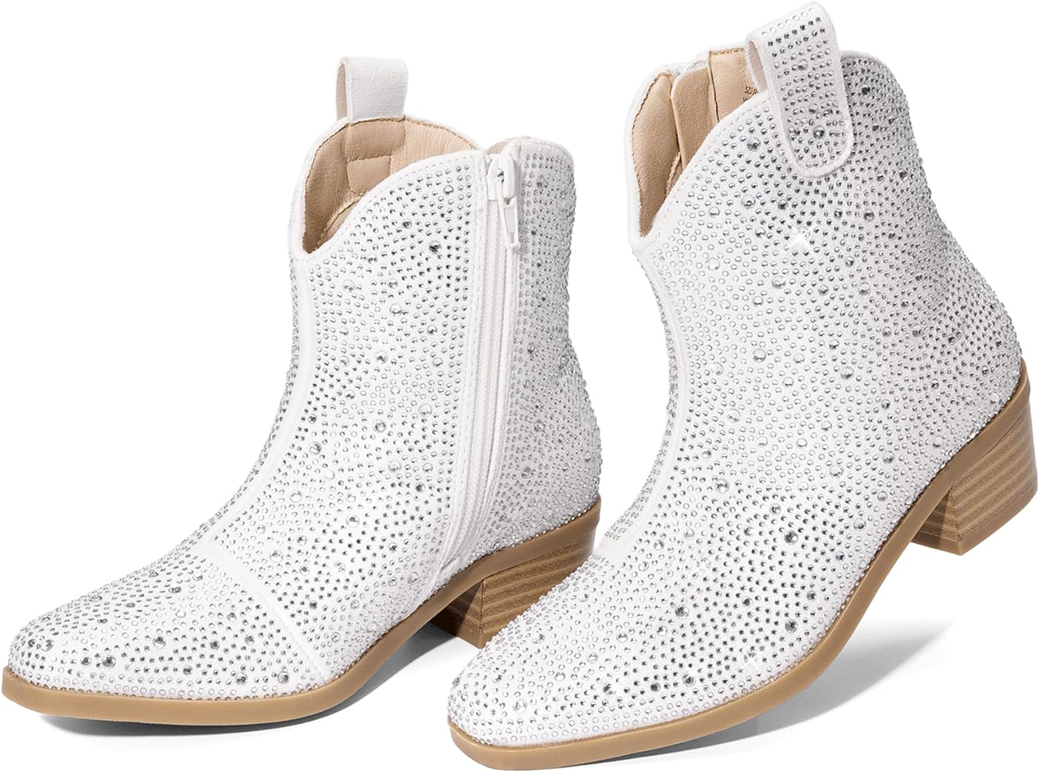 DREAM PAIRS Girls Cowgirl Cowboy Rhinestone Boots for Kids