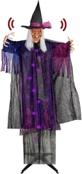 yosager 6FT Halloween Standing Witch with Red Eyes - Scary Animated