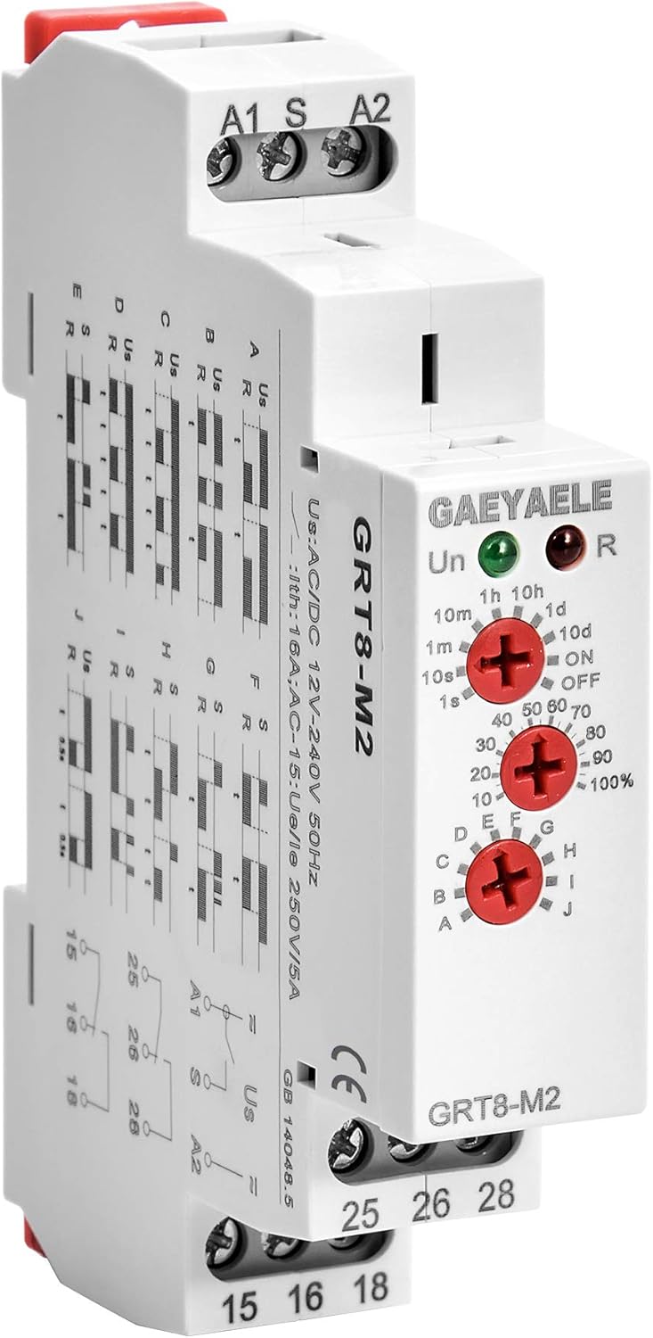 16A Multifunction Time Relay with 10 Function Choices for AC/DC
