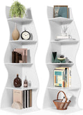 Seaweed Corner Shelf 70 in White - 5-Tier Freestanding Display