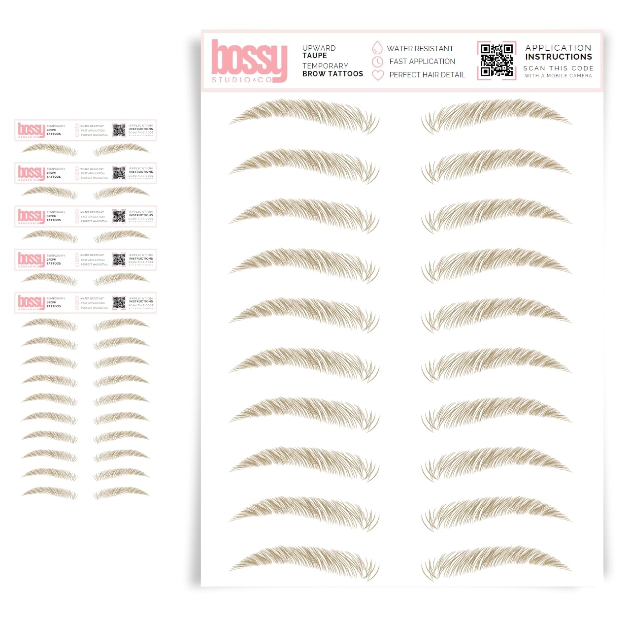 5 Pack Waterproof Eyebrow Tattoos for Natural Hair-Like Brows