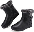 Womens Snow Boots Waterproof Leather Fur Lined Comfortable Fashion