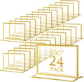 Clear Acrylic Sign Holder 6 x 4 Gold Border - Elegant Double-Sided