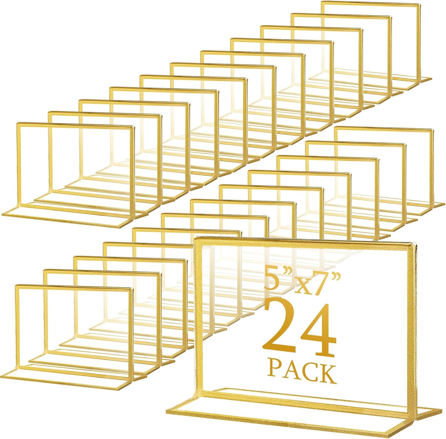 Clear Acrylic Sign Holder 24 Pack for Weddings and Events
