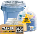 33 Gallon Clear Trash Bags 250 Count - Heavy Duty Can Liners