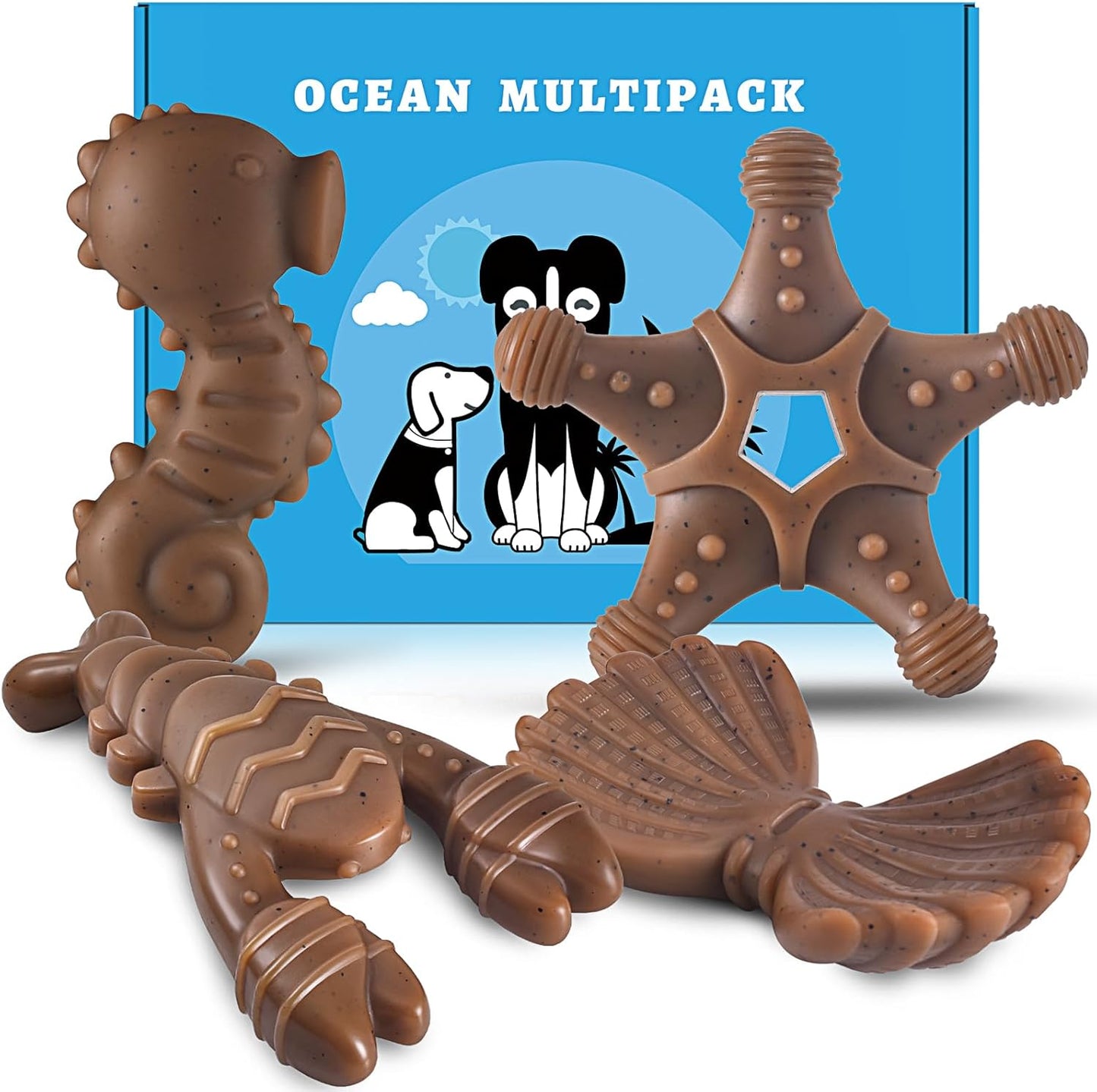 NEZIN Indestructible Dog Toys Set - Aggressive Chewer Approved!