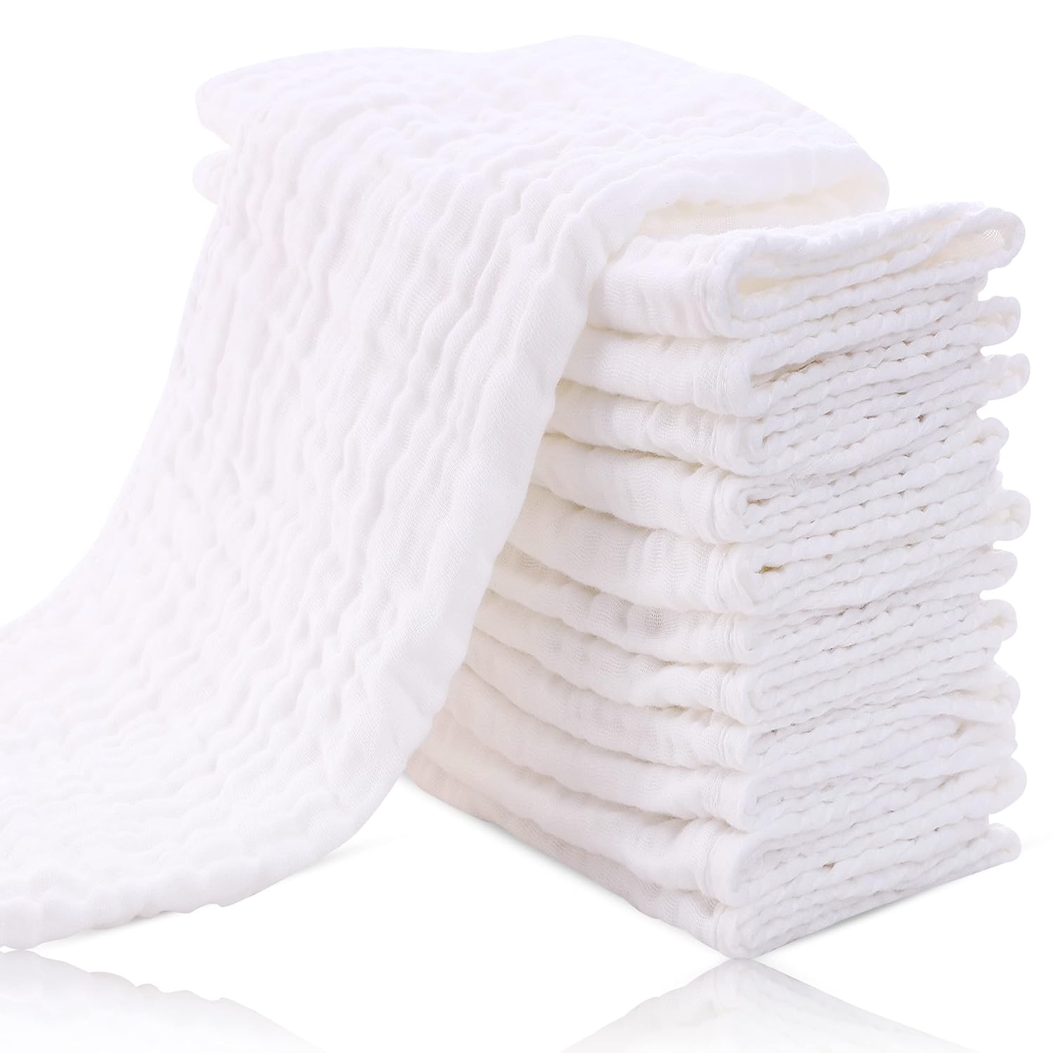 Ultra-Soft Absorbent Burp Cloths - 12 Pack