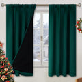 BGment Christmas Green 100% Blackout Curtains 63 in - Thermal Noise