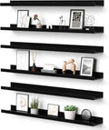 Floating Shelves for Wall Picture Ledge Shelf Set of 6 - Elegant Wall