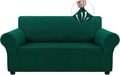 2-Cushion Sofa Slipcover Medium Blackish Green - Stretch Jacquard