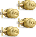 Probrico Brushed Brass Gold Privacy Door Knobs 10 Pack - Keyless Set
