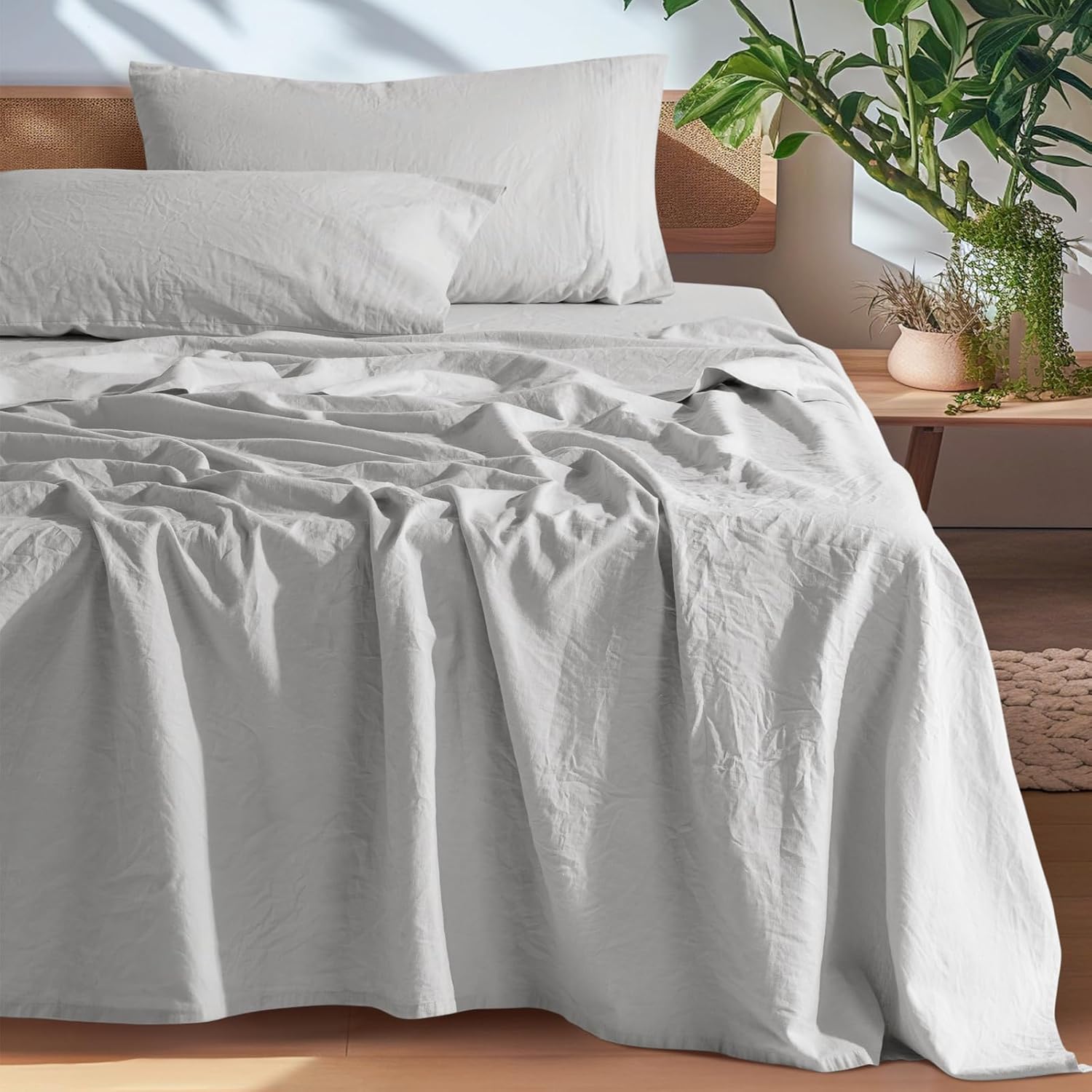 SONORO KATE 100% French Pure Linen Sheets for Ultimate Comfort