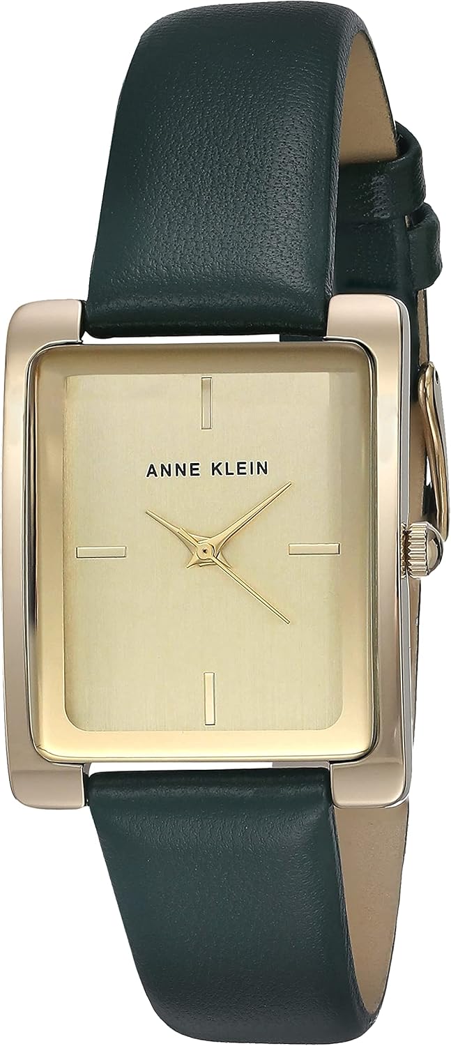 Anne Klein Women's Leather Strap Watch with Green Strap Style