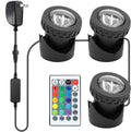 Colored Pond Lights with Timer RGB Fountain Lights - Submersible LED