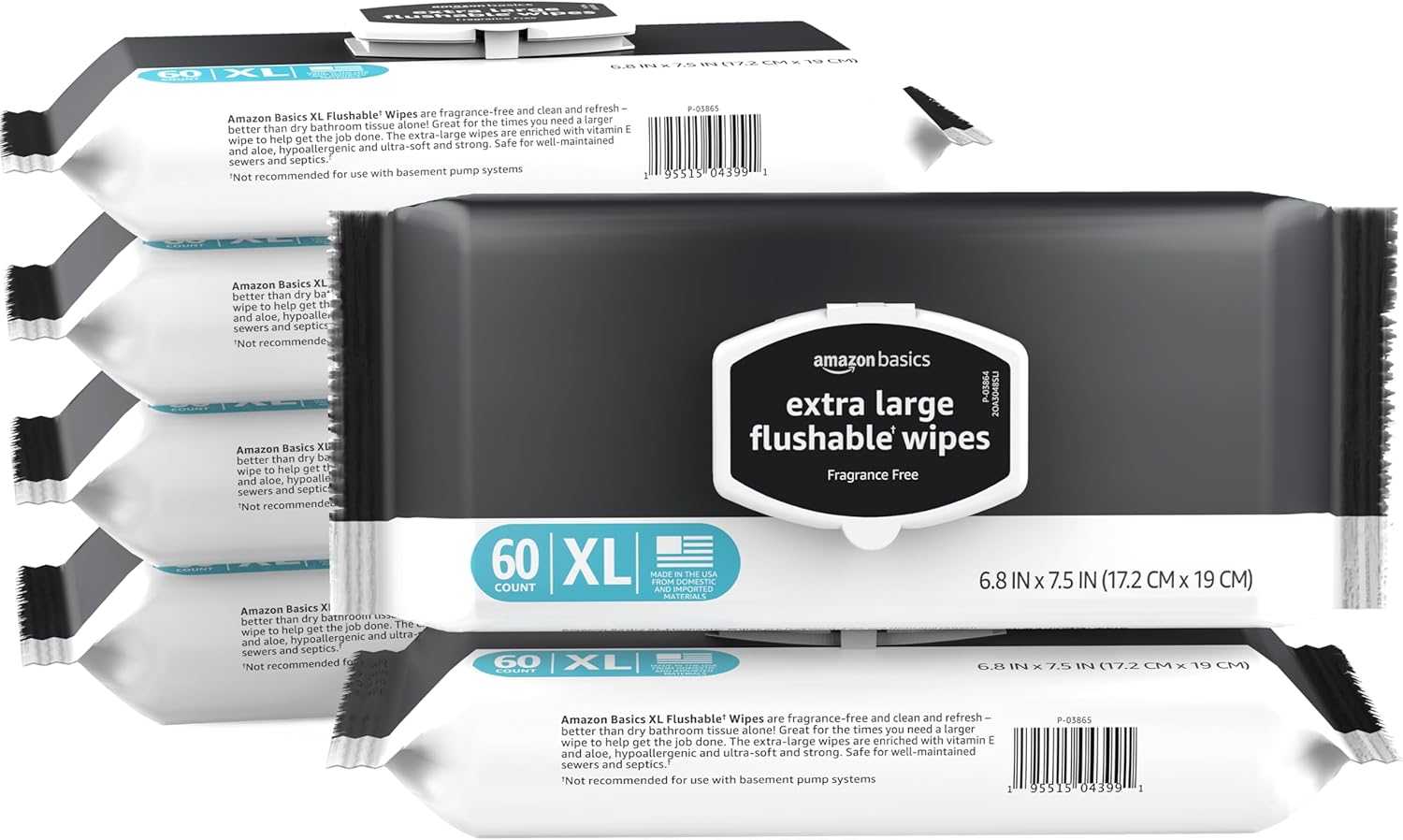 360 XL Flushable Wipes, Adult Wet Wipes - Resealable