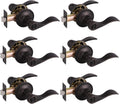 Gobrico 6 Pack Oil Rubbed Bronze Privacy Door Levers for Home