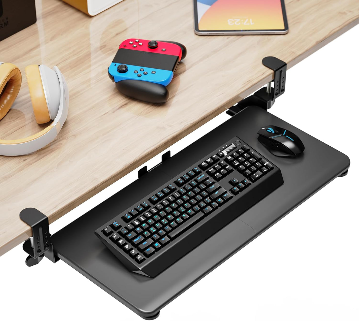 Large Keyboard Tray for Ergonomic Typing and Space Saving