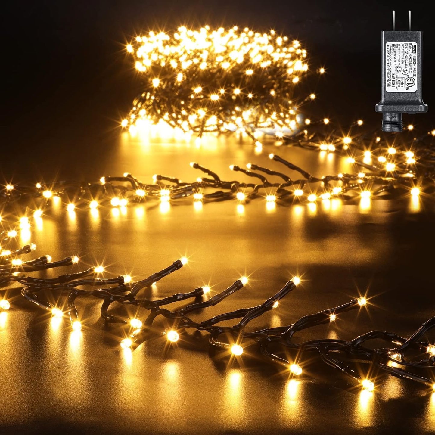 Quntis Cluster Christmas Tree Lights 1000LEDs for Festive Decor
