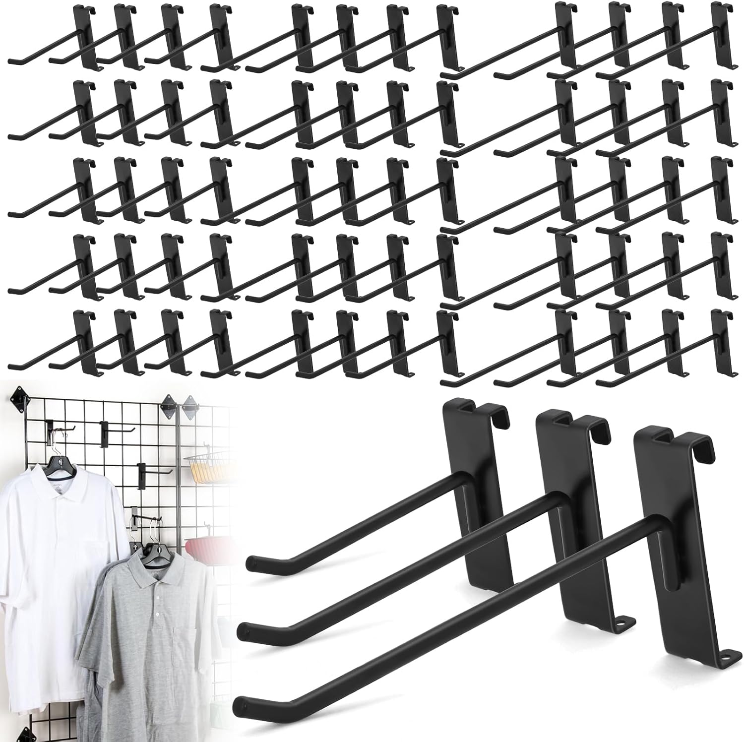 60 Pcs Gridwall Hooks for Heavy Duty Display and Storage Needs