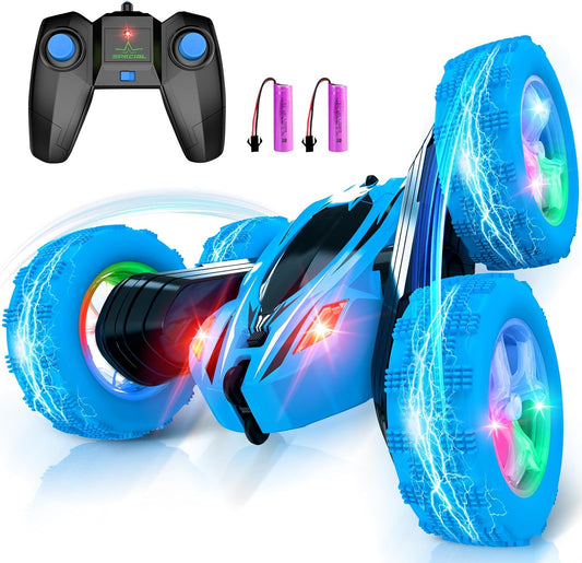 Qumcou Double Sided RC Car - 360 Rotation, 4WD, Lights - Perfect Gift!