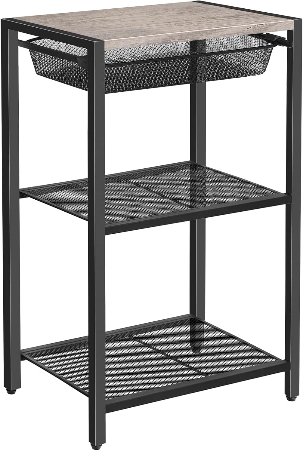 HOOBRO 3-Tier Side Table with Adjustable Storage - Organize Stylishly!