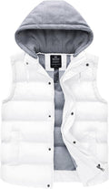 Quilted Puffer Vest for Women - Removable Hood & Warm Thinsulate