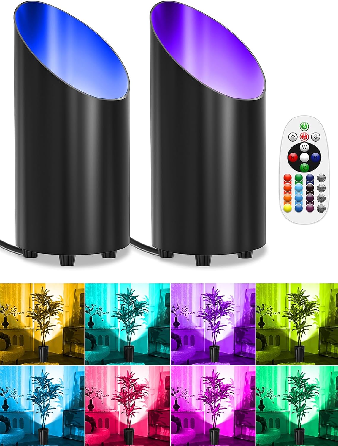 ZUCKEO RGB Spotlight Indoor Uplights for Colorful Accent Lighting