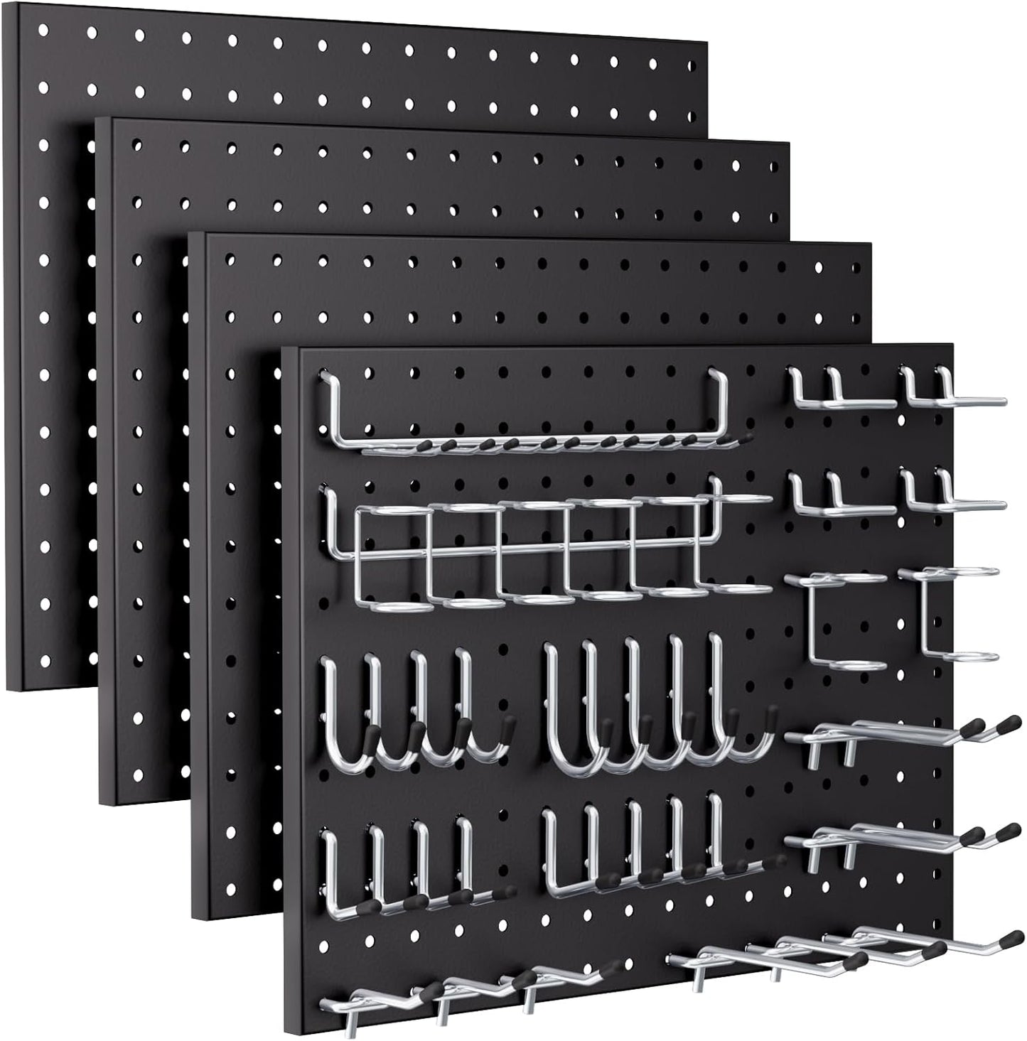 70PCS Pegboard Wall Organizer with Metal Panels and Hooks Kit
