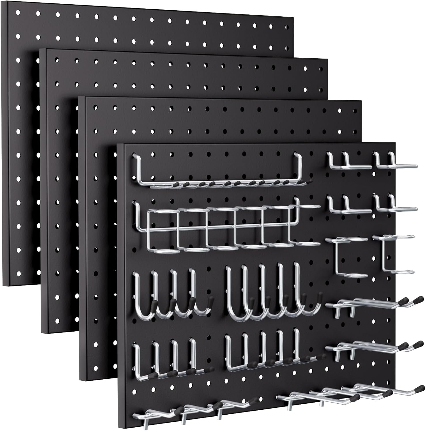 70PCS Pegboard Wall Organizer with Metal Panels and Hooks Kit