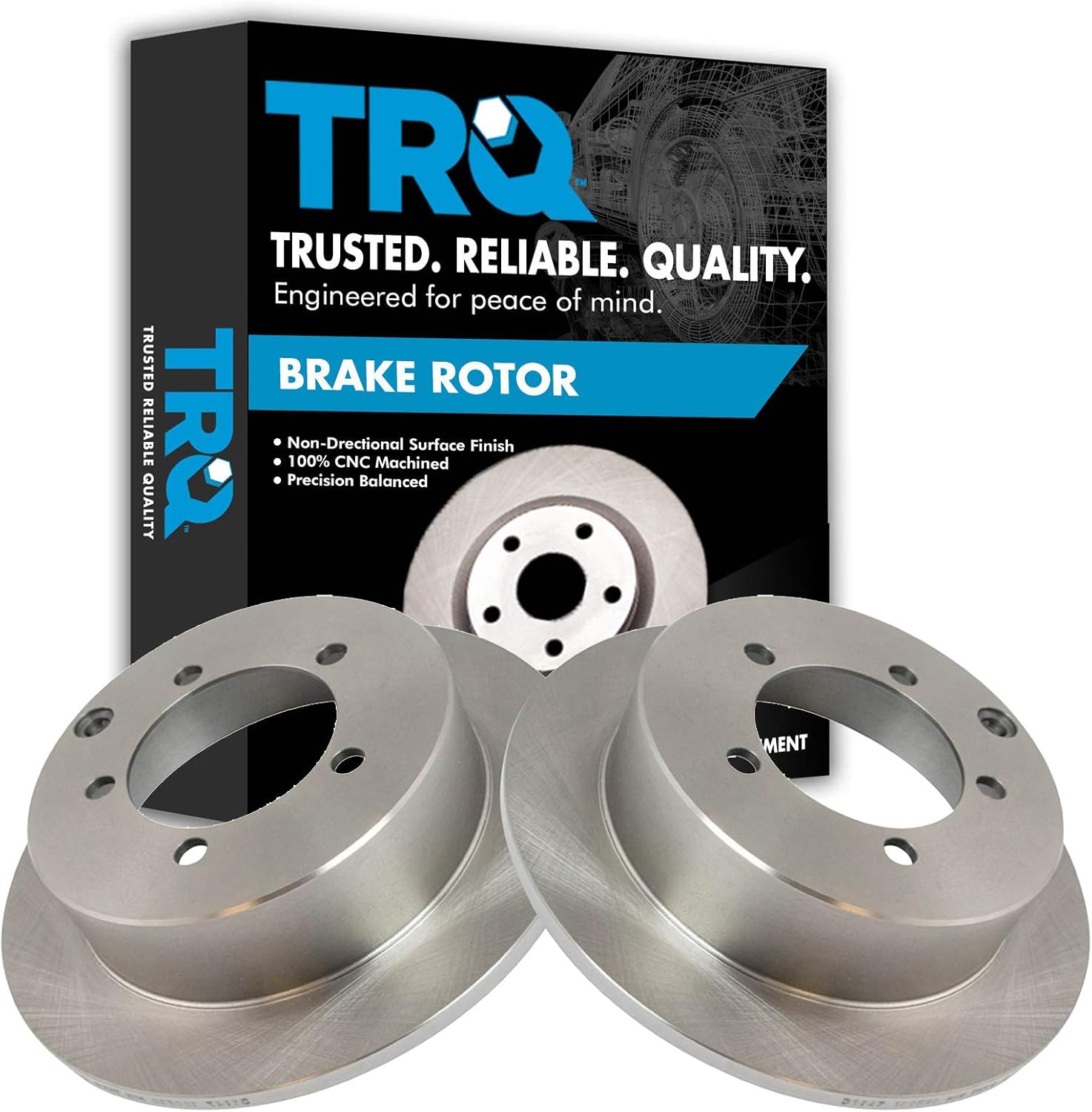 TRQ Rear Disc Brake Rotor Pair Set for Avenger, Eclipse, Galant