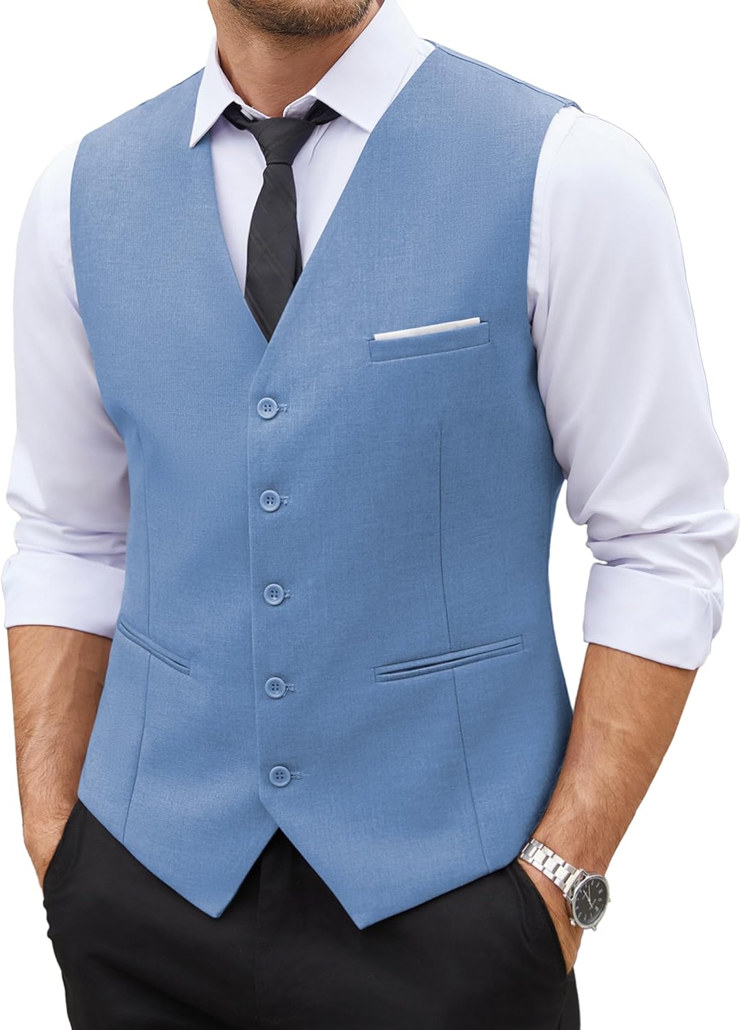 COOFANDY Men's Suit Vest Slim Fit for Business and Casual Wear