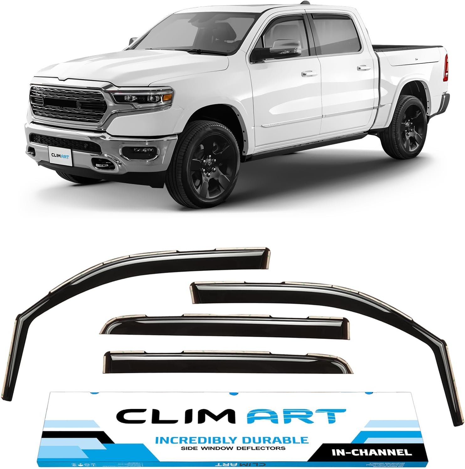 In-Channel Rain Guards for Dodge Ram 1500 2019-2025 Crew Cab