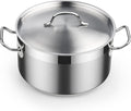 6-Quart Stainless Steel Stock Pot with Lid - Even Heat, Oven Safe