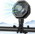 Portable Rechargeable Stroller Fan - 360 Rotation, 3 Speeds, Hands-Free!